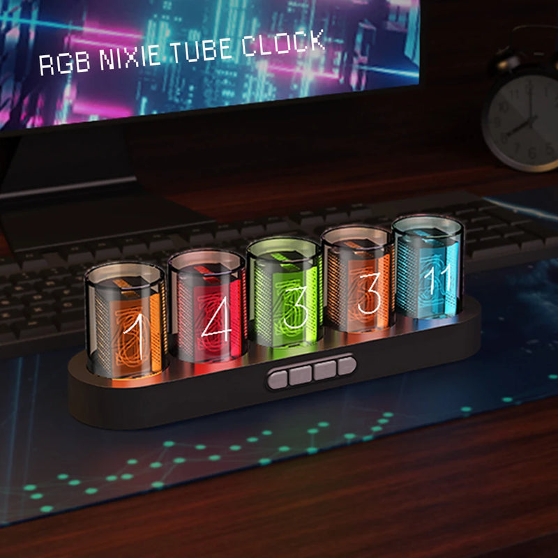 RGB LED Digital Tube Clock -  NeonChrono